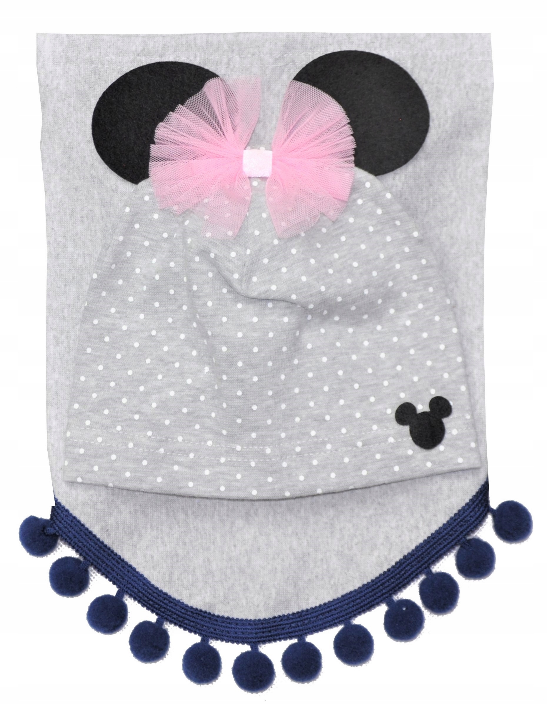 

Komplet Wiosenny Czapka+chusta -POMPONY--r.48-50