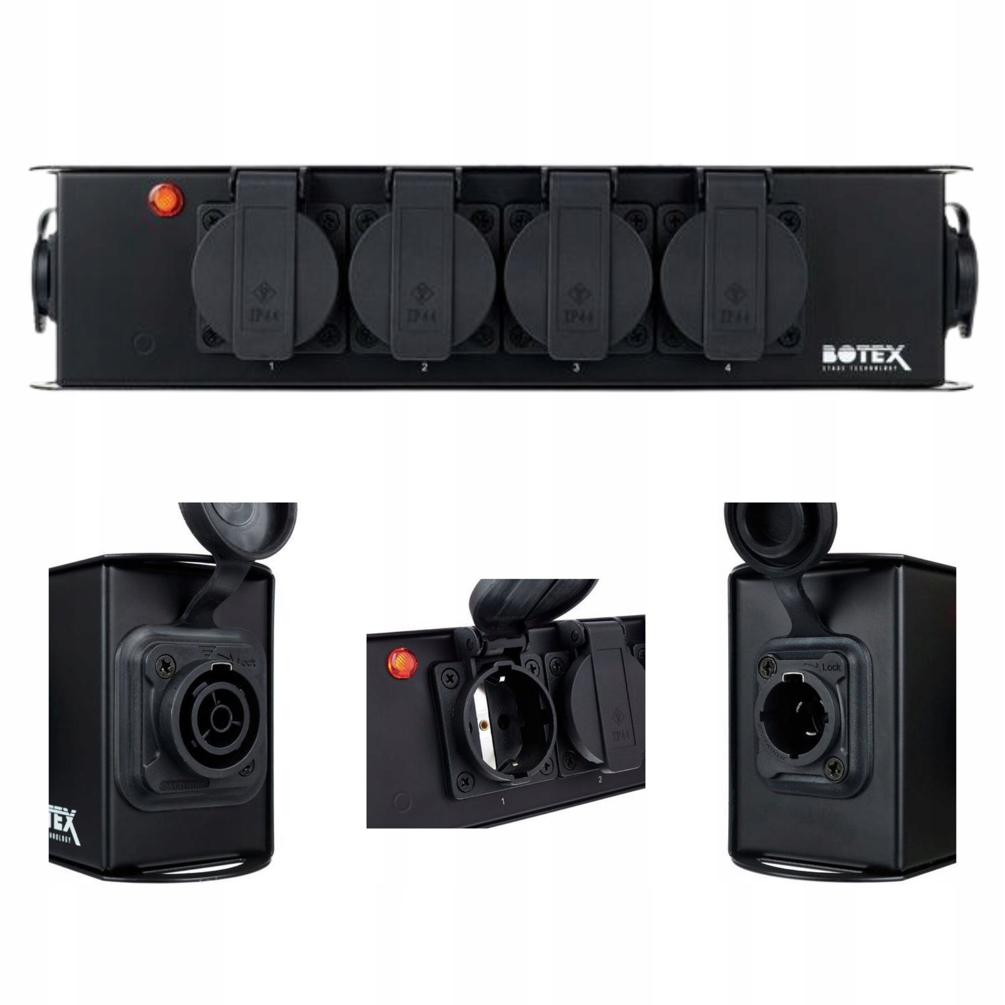 Zásuvková Lišta Scénická Botex Hulk 4S TR1 4x230V Power Twist TR1 IP20