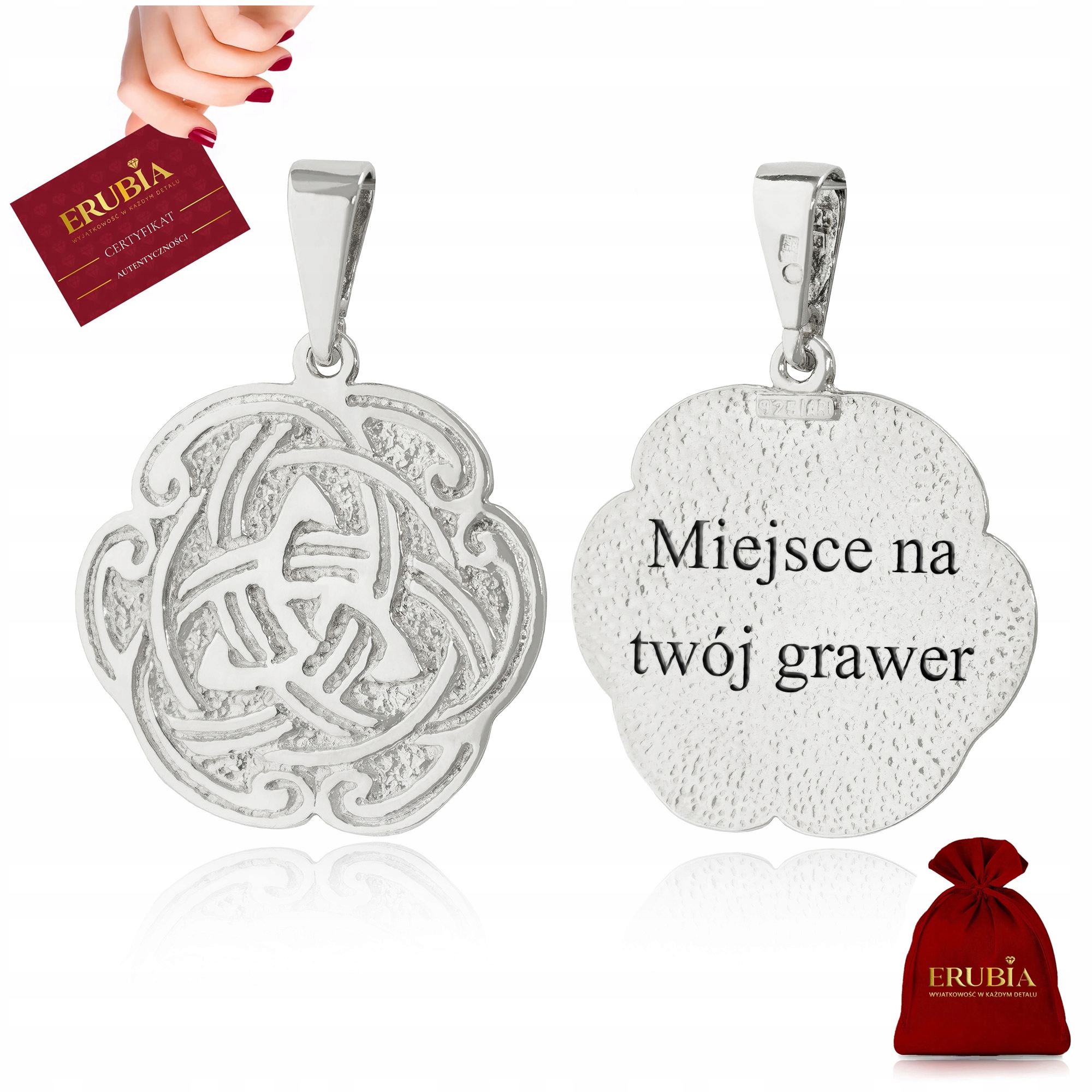 Pánský Stříbrný Přívěsek Na Řetízek 925 Přívěsek Talisman Gravírování