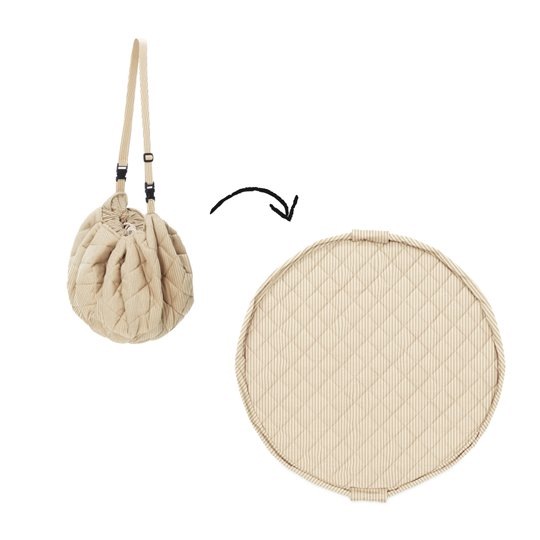 Play&Go Noomad Soft Mata i Worek na Zabawki 3w1 Organic Stripes Brown
