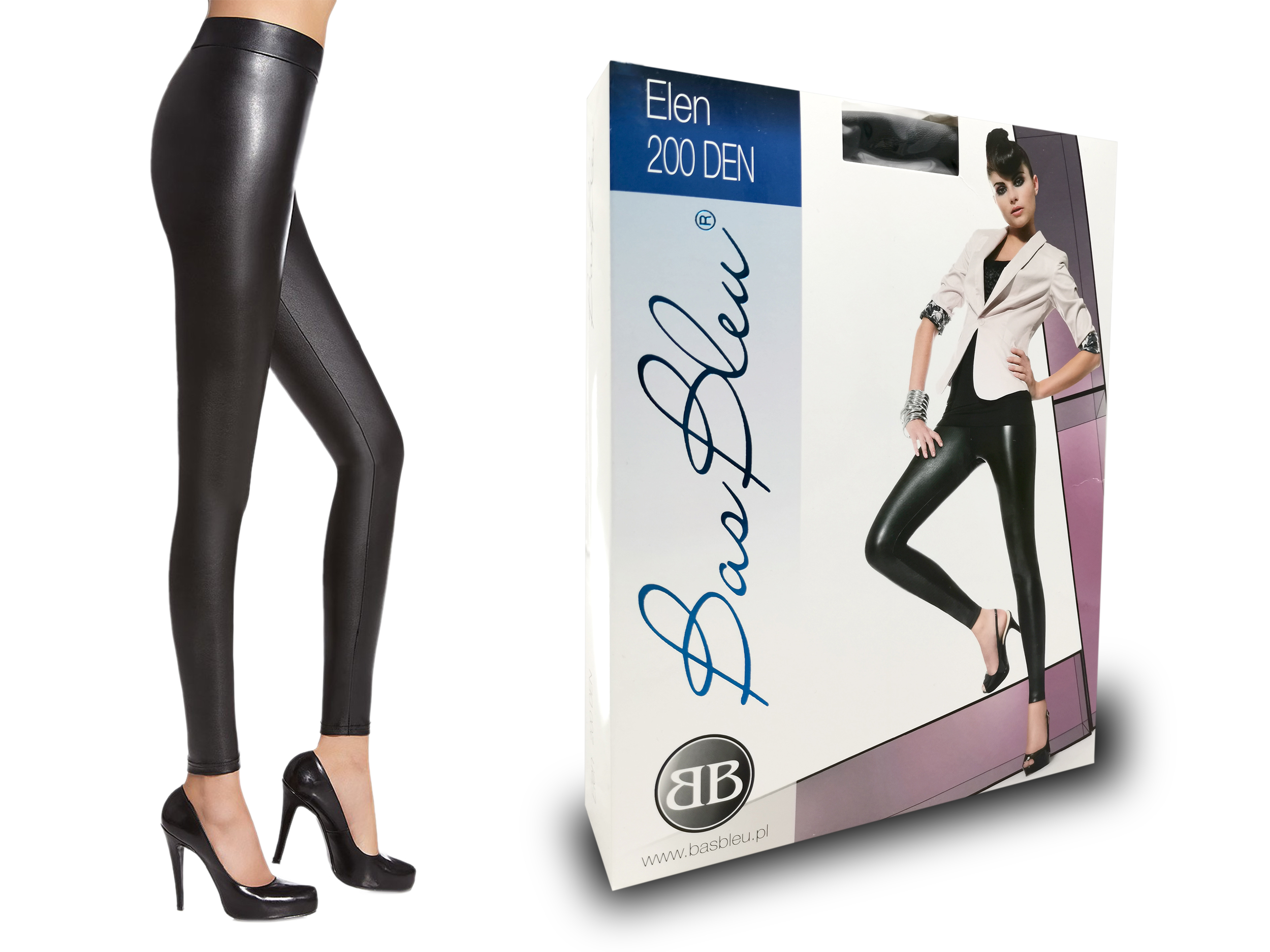 

Bas Bleu Elen Leginsy Modelujące z Eco Skóry S