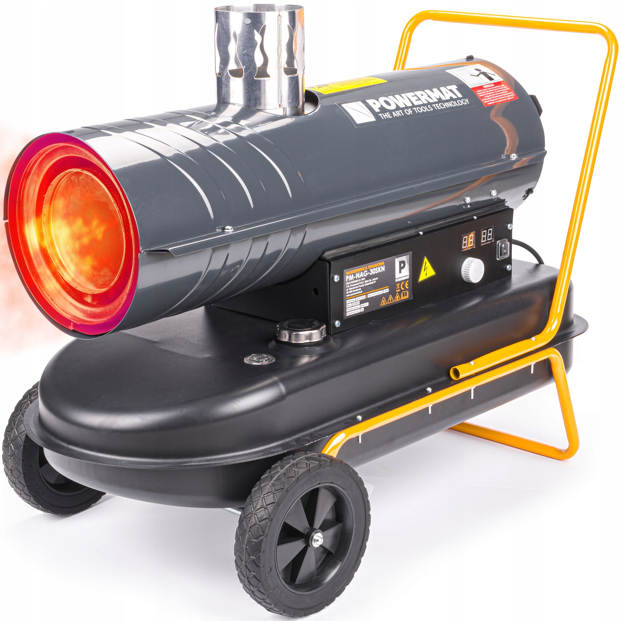 Olejový Ohřívač 30 Kw S Komínem Benzínový Dmychadlo LCD Termostat Kamna