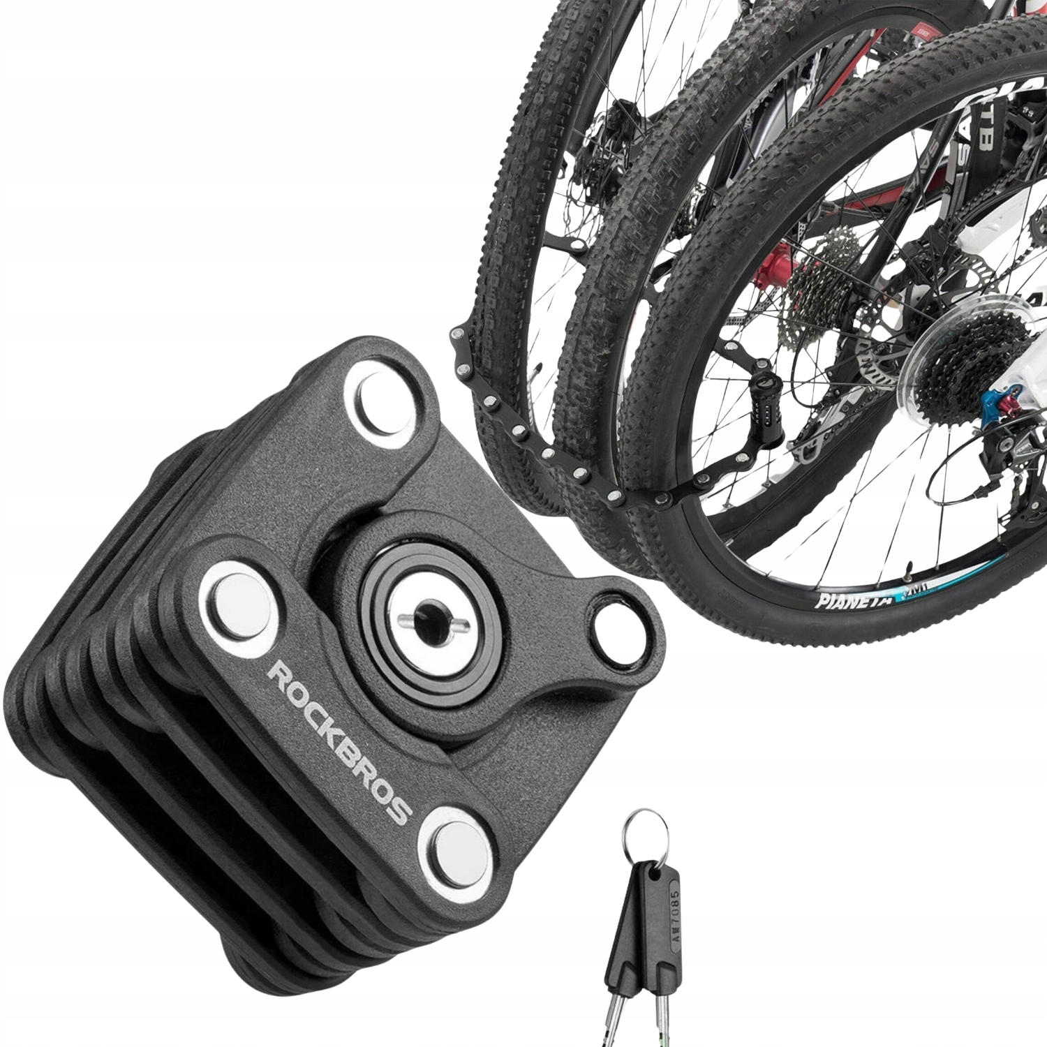 Zapięcie Rowerowe Na Kluczyk Składane Zabezpieczenie Rowerowe 70CM Rockbros