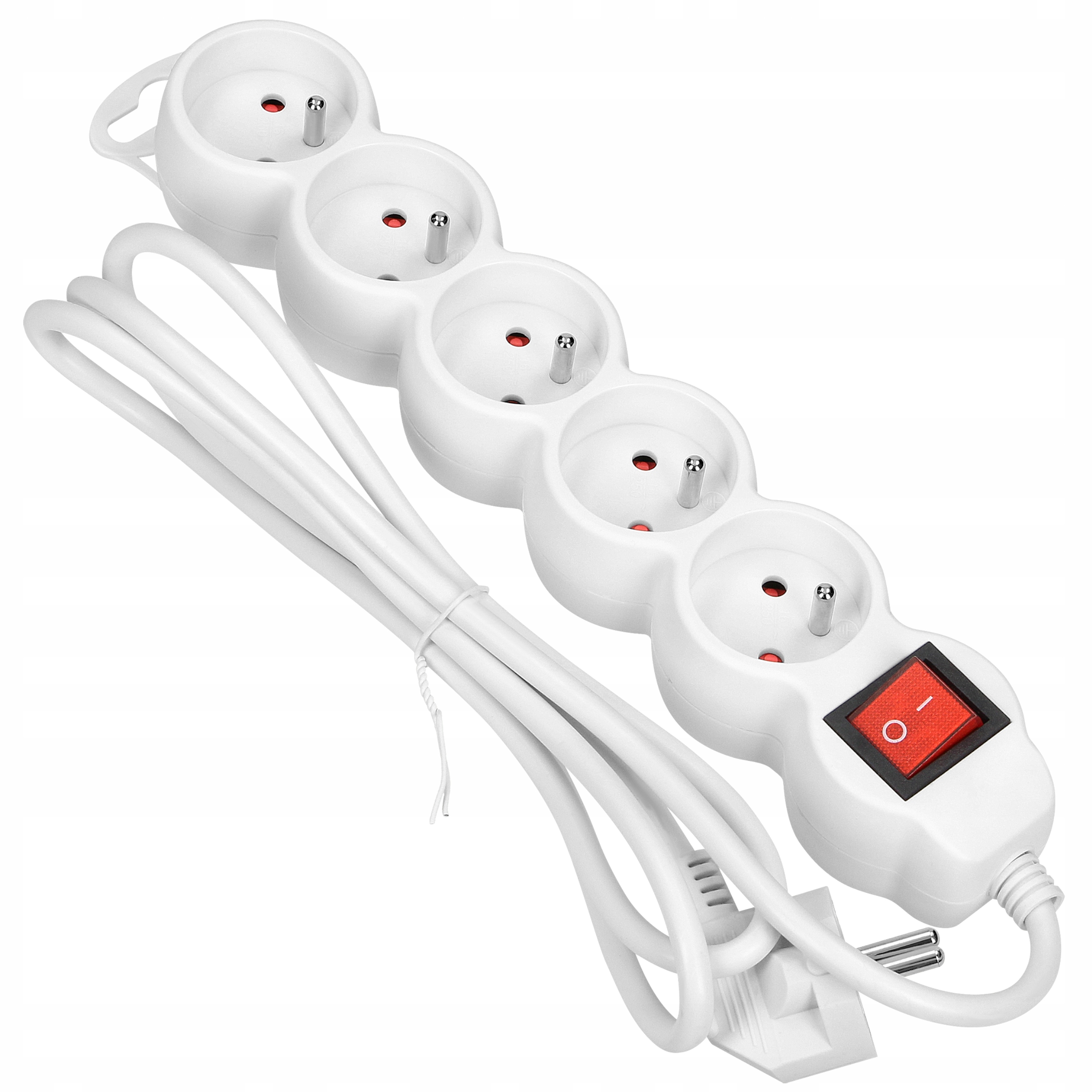 PRZEDŁUŻACZ PIĘCIOKROTNY 3 METRY BIAŁY WYŁĄCZNIK