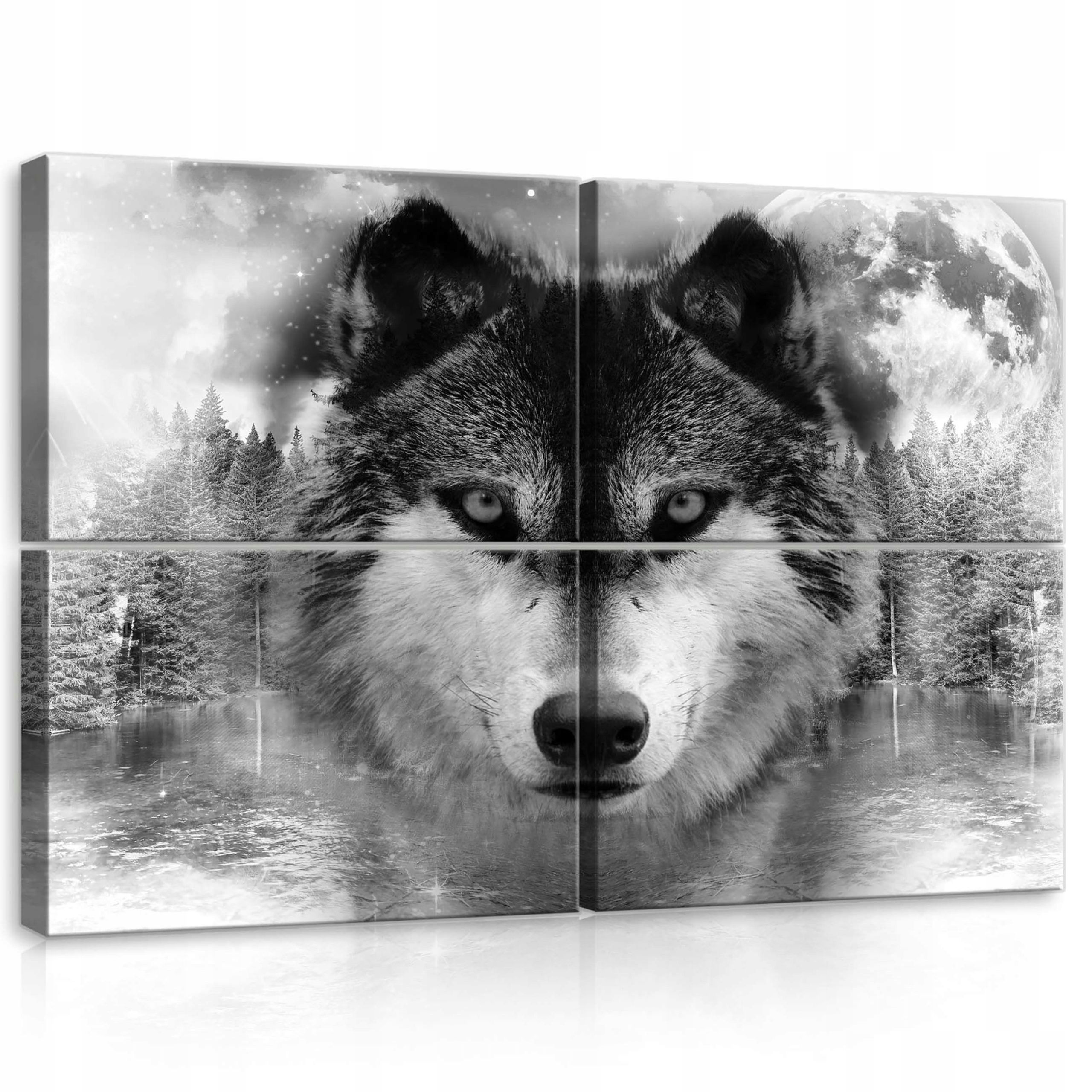 Obraz 120x80 Vlk mesiac noc les príroda sila mystika zviera tajomstvo