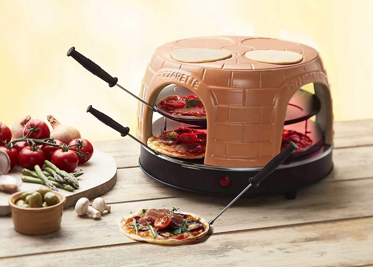 Emerio Pec na pizzu Pizzarette, terakota, pro 8 osob, růžová