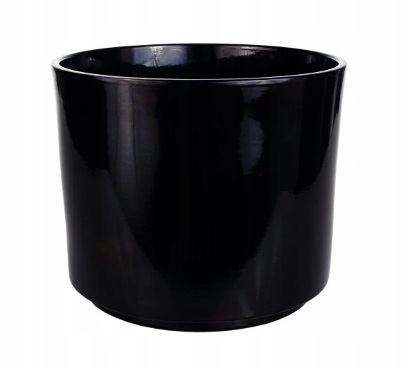 

Doniczka osłonka ceramiczna czarna okrągła