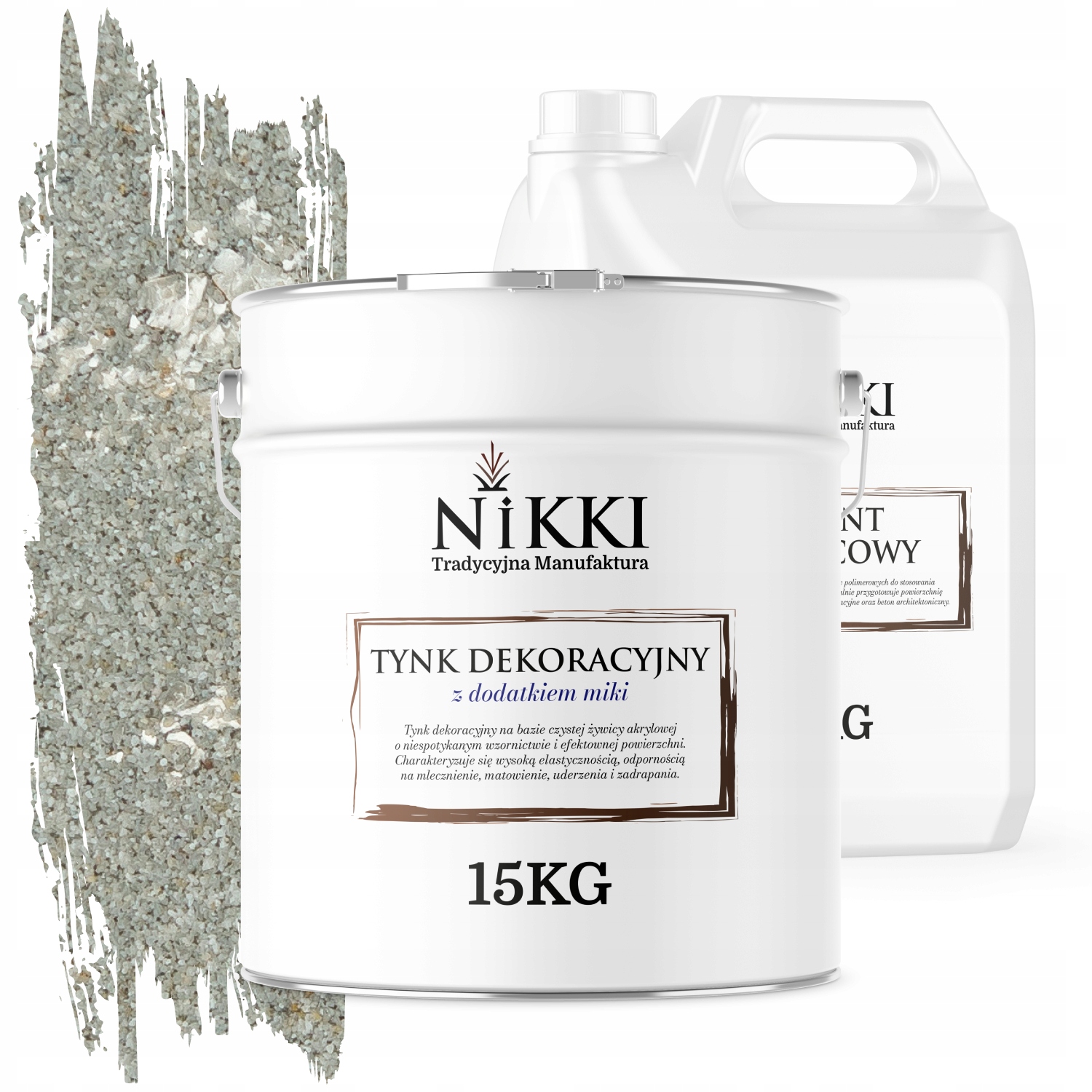Dekoračná Omietka Vonkajšia/vnútorná 15KG Šedá Svetlá Strieborná Mika D901+ZÁKLADNÝ Náter