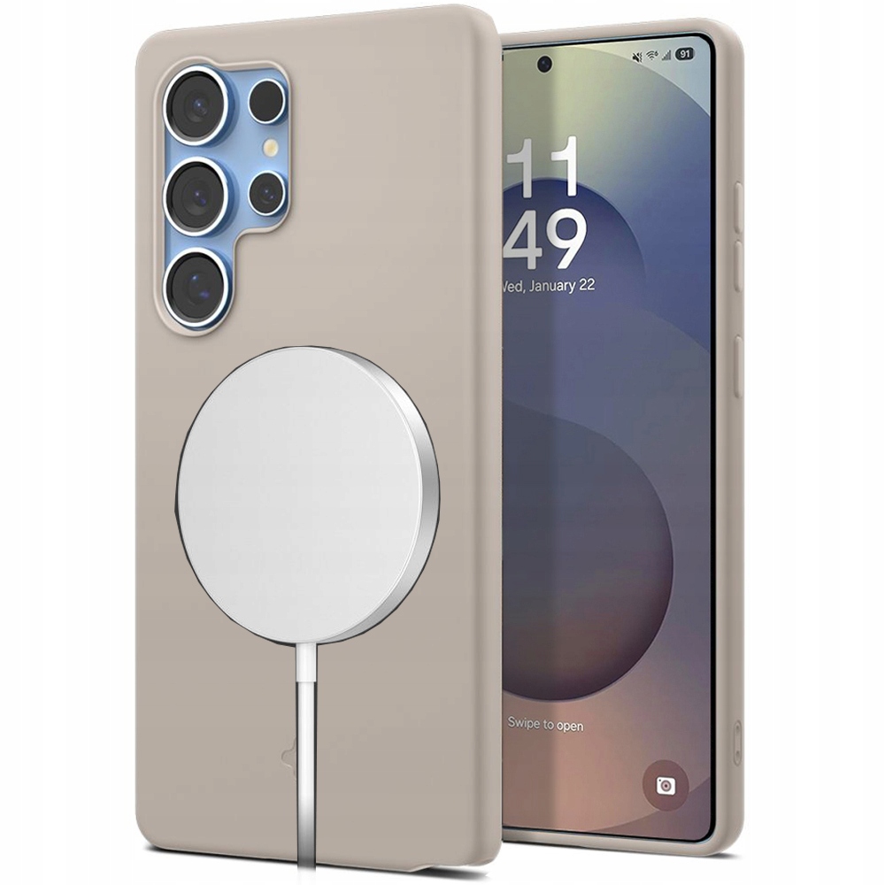 Spigen Silicone Fit MagSafe Pouzdro pro Samsung Galaxy S25 Ultra Titanium