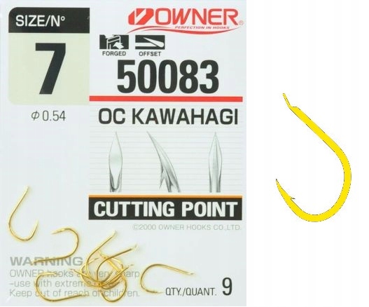 Nr 7 Haczyki 50083 Owner Cut Oc Kawahagi Haczyki Z Łopatką Złote Kute