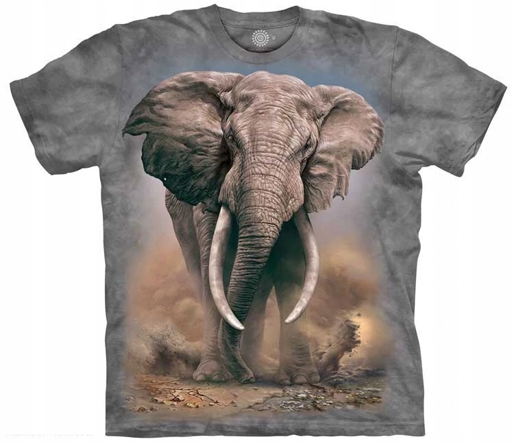 Pánské batikované triko The Mountain Africký Slon šedá XXXL