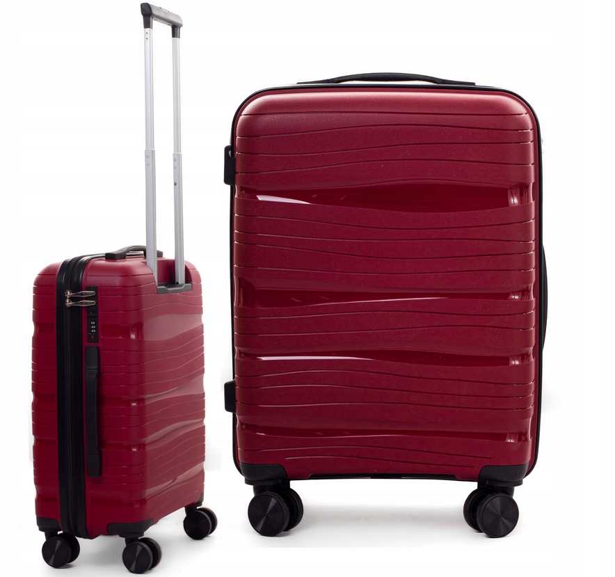 Walizka Kabinowa Mała Bagaż Do Samolotu Rgl Polipropylen Zamek Tsa Bordowa