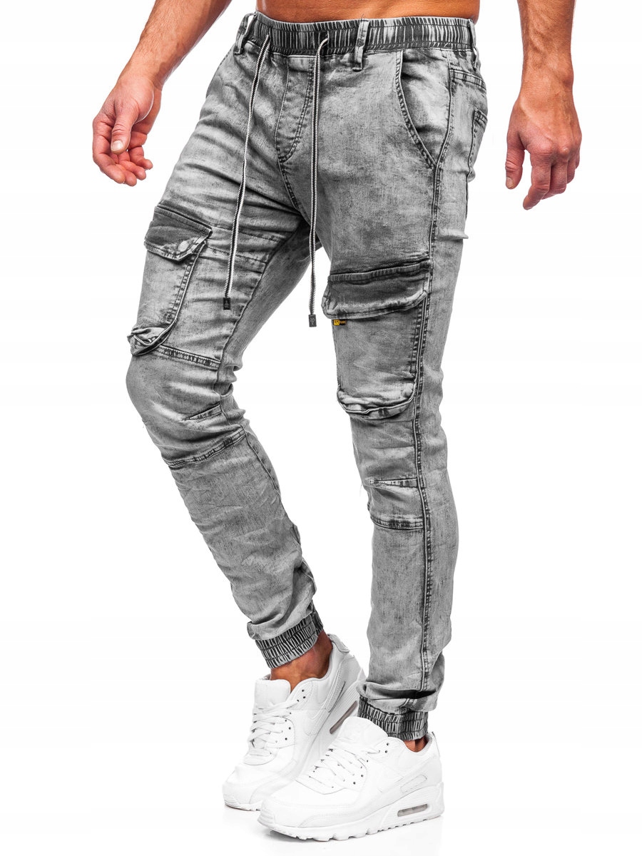 

Spodnie Jeansowe Bojówki Czarne TF206 Denley_m