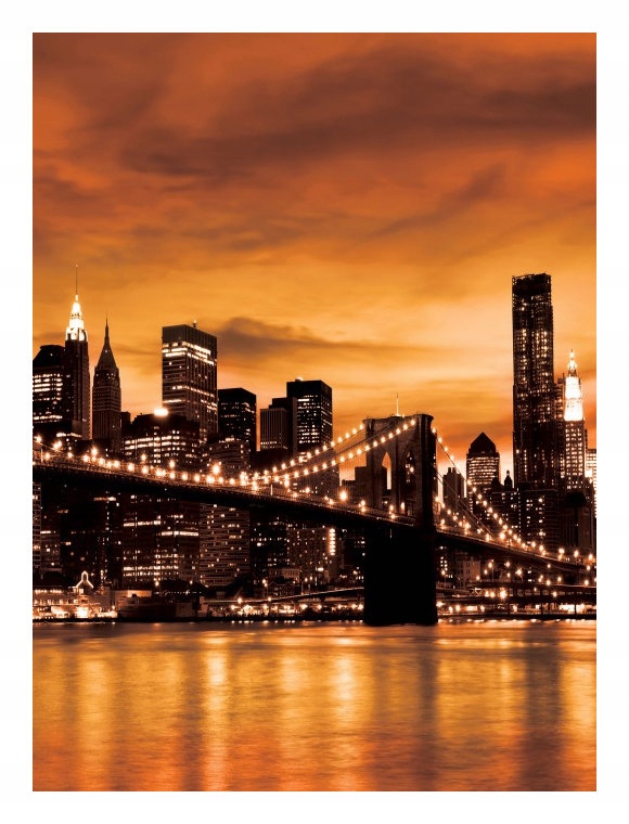 Fototapeta Brooklynský most v noci New York vinylová 184x254 lepidlo