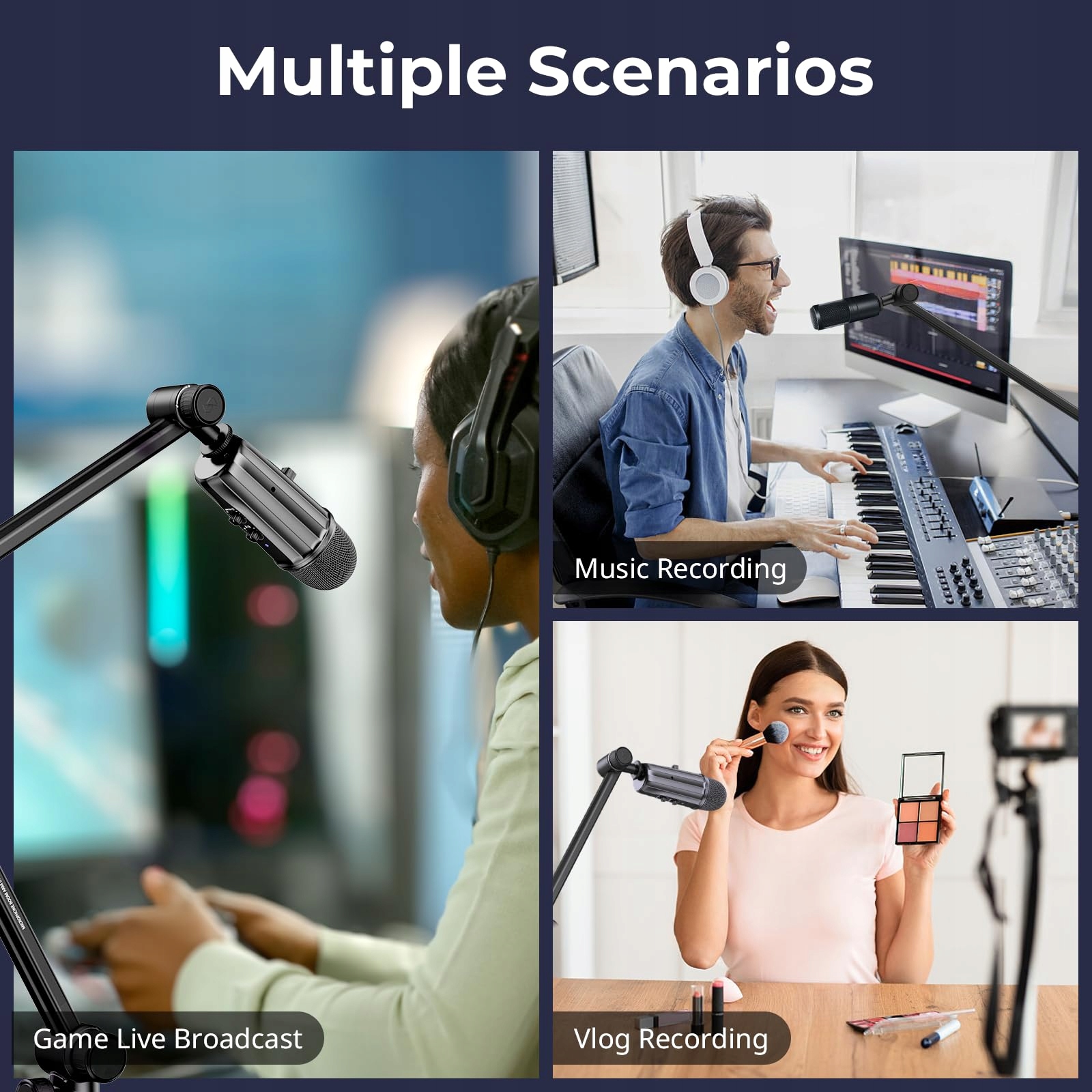 SMALLRIG Mikrofonowy Statyw 360° z Hydrauliką do Podcastów i Streamingu — miniatura 5