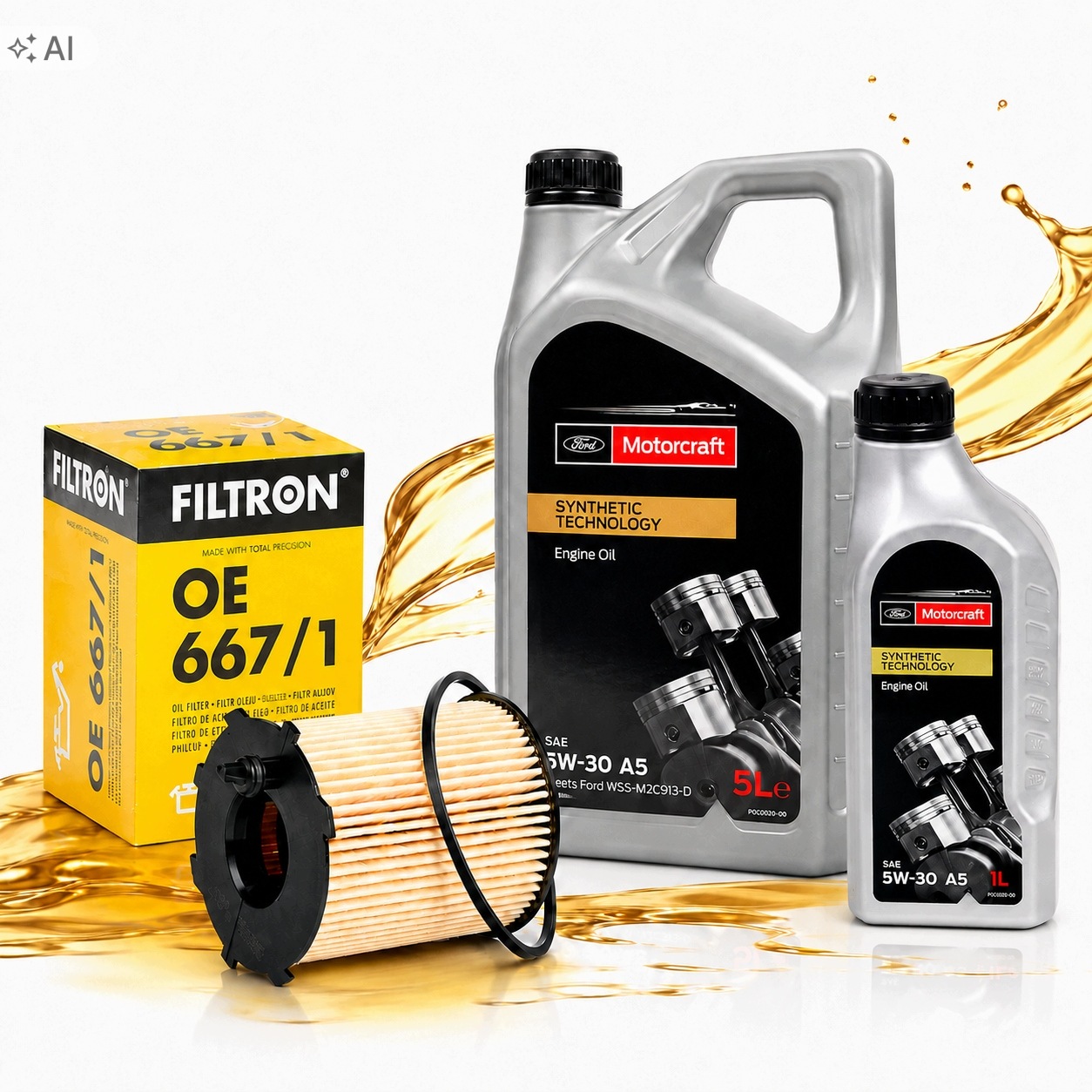 Ford Focus MK2 1.6 Tdci 90-109KM Olej Motorcraft 5V30 6L Filtr OE667/1