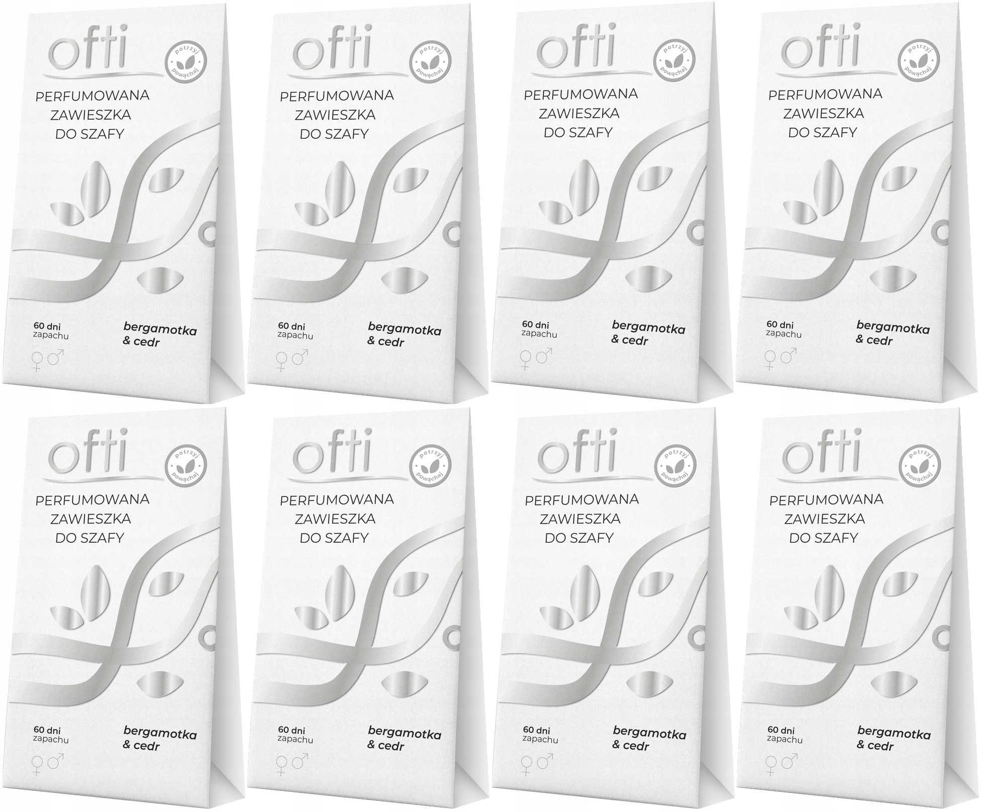 Levně 8 x Parfémovaný Přívěsek Do Skříně Do 60 Dní Bergamotka Cedr Ofti