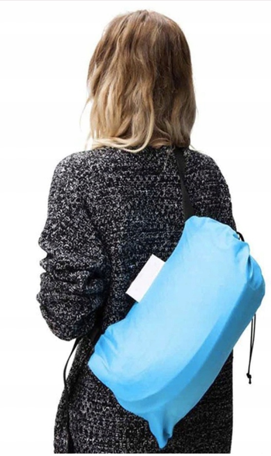 Nadmuchiwana sofa idealna na plażę składana 190 x 70 cm niebieska Model 111409127