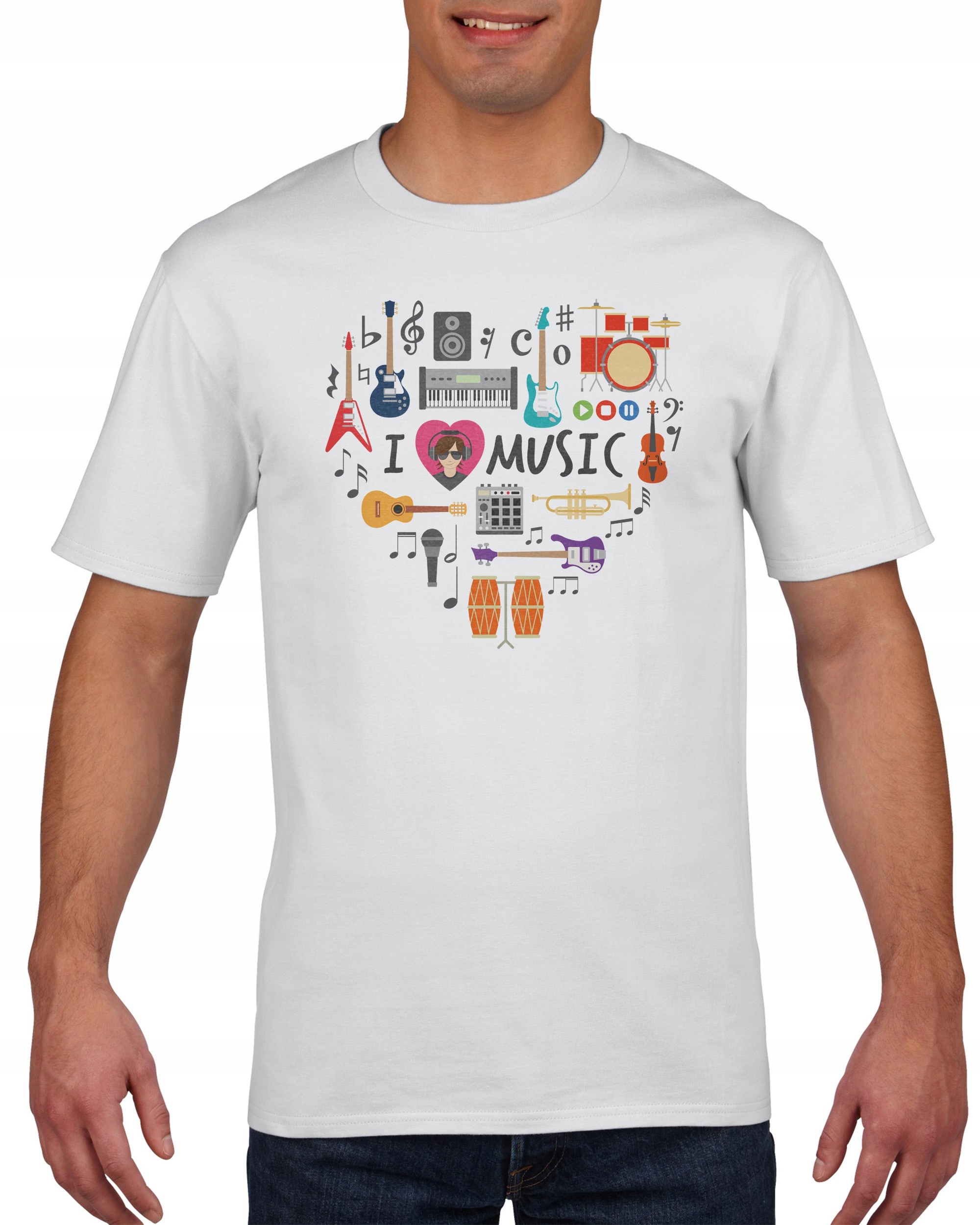 

Koszulka męska I Love Music Kocham Muzyke L