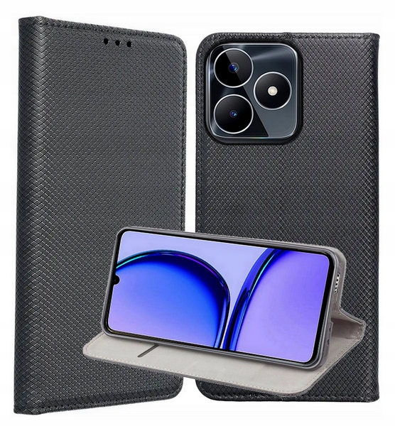 Etui do REALME C53 SMART MAGNET + SZKŁO HARTOWANE na CAŁY EKRAN