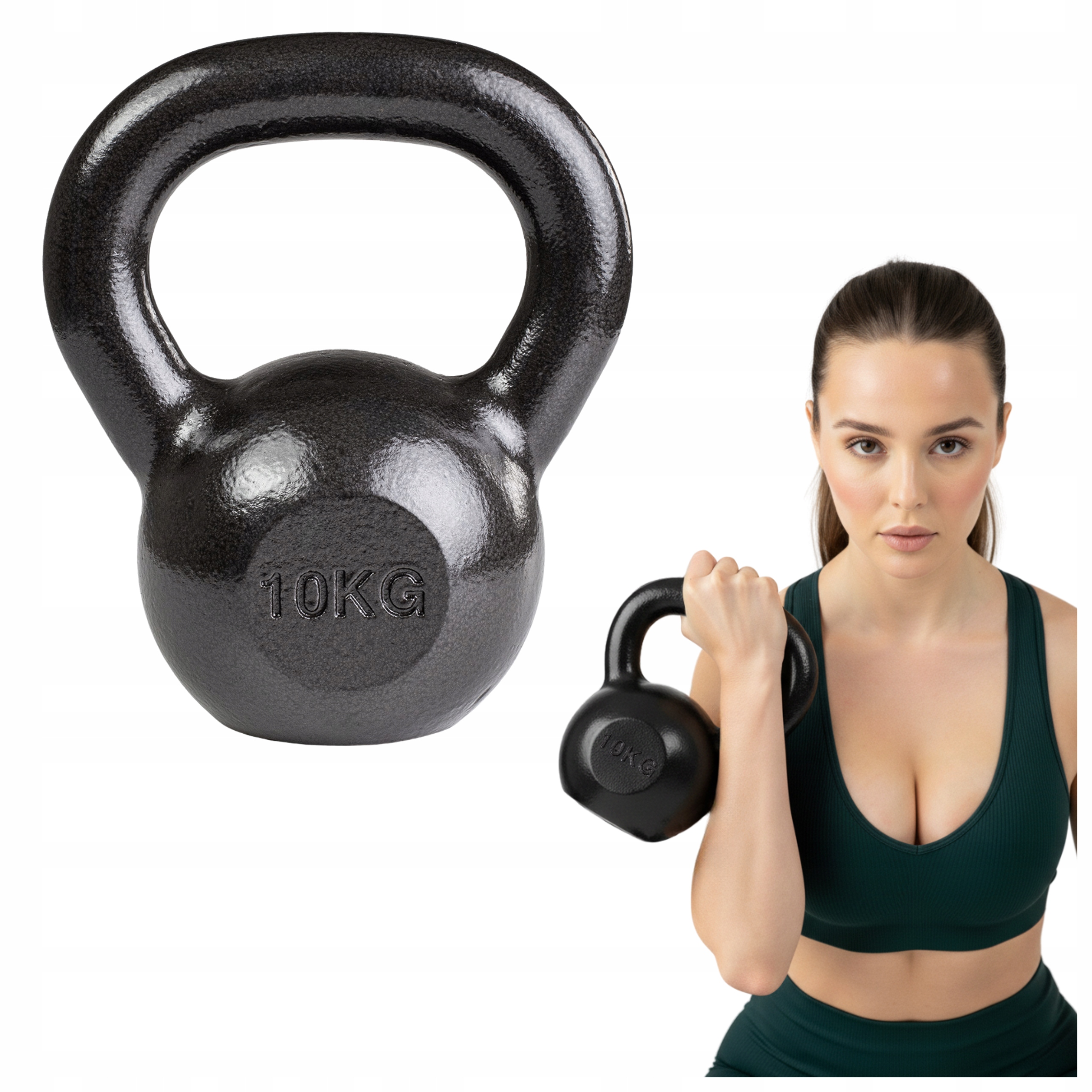 Kettlebell Odważnik Do Ćwiczeń Kettle Hantla Hantel Żeliwny Fitness 10KG