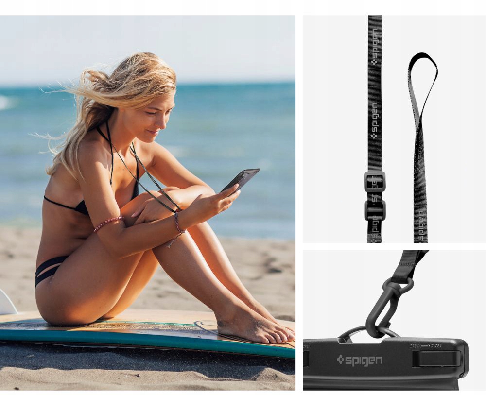 SPIGEN WODOODPORNE WODOSZCZELNE ETUI CASE IPX8 NA TELEFON KAJAK PLAŻĘ BASEN Stan opakowania oryginalne