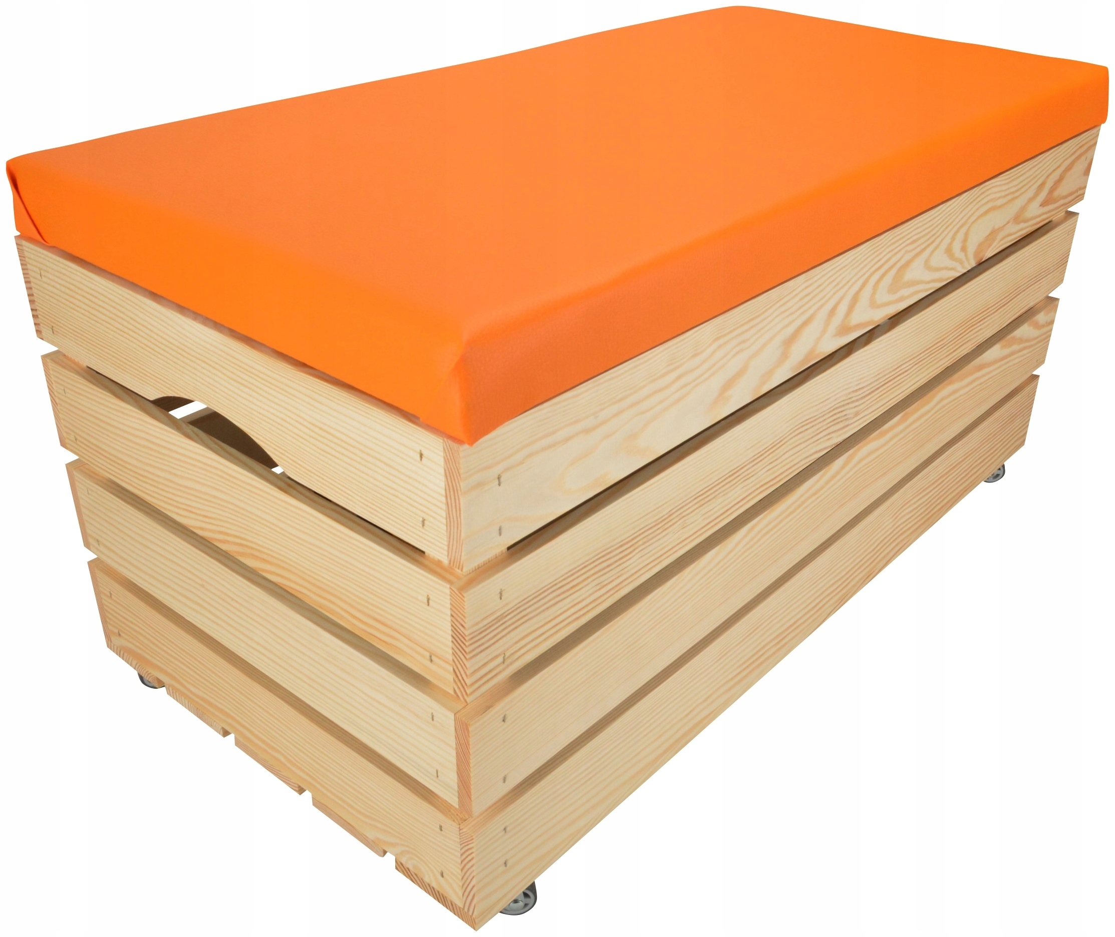 Dřevěná Čalouněná Skříň S Borovicovými Kolečky