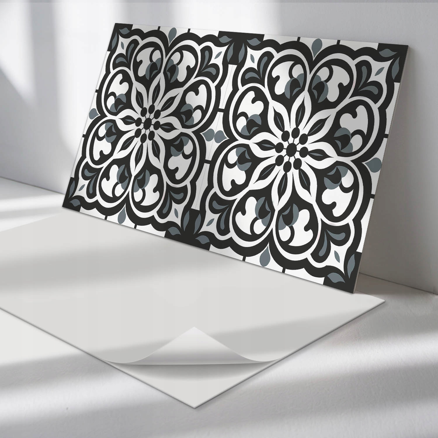 Komplet nástenných vinylových panelov Kvetinový vzor s ornamentami 6x60x30 cm