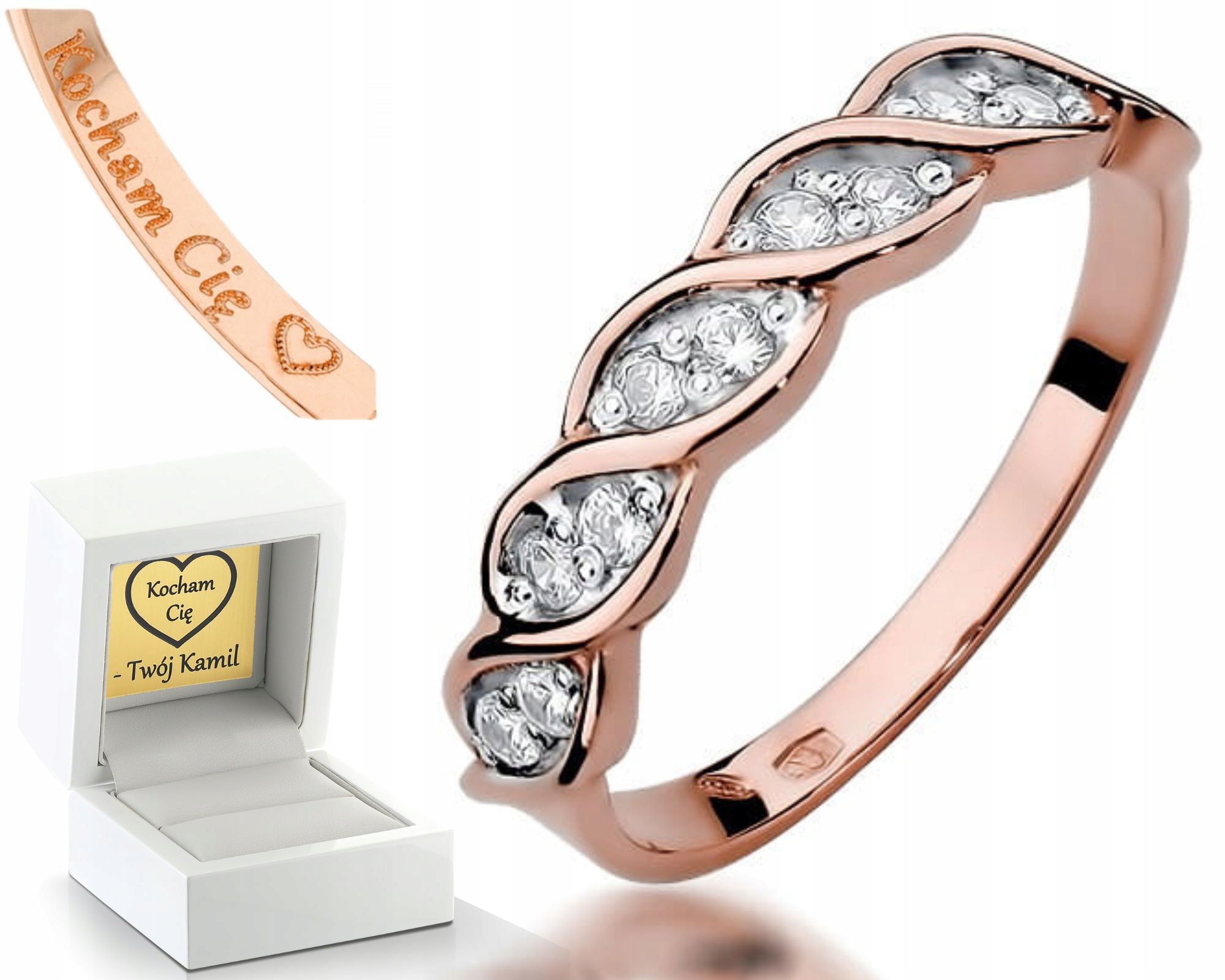 Růžové Zlato Prstýnek S Brilianty 0,20 Ct 585 Zásnubní Dárek