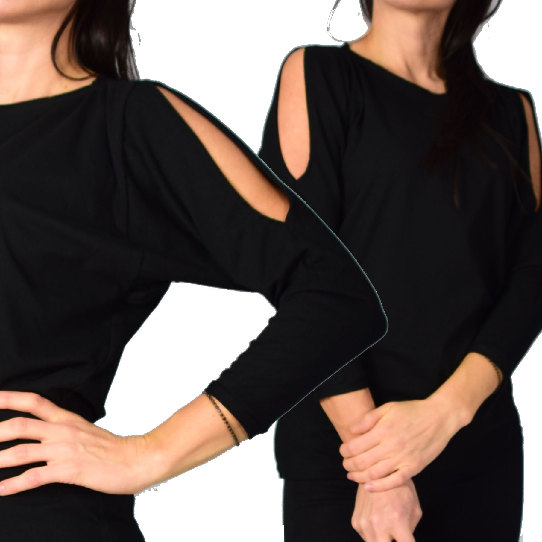 stylowa i oryginalna bluzka wieczorowa czarna Amy collibri 1136 XL/2XL