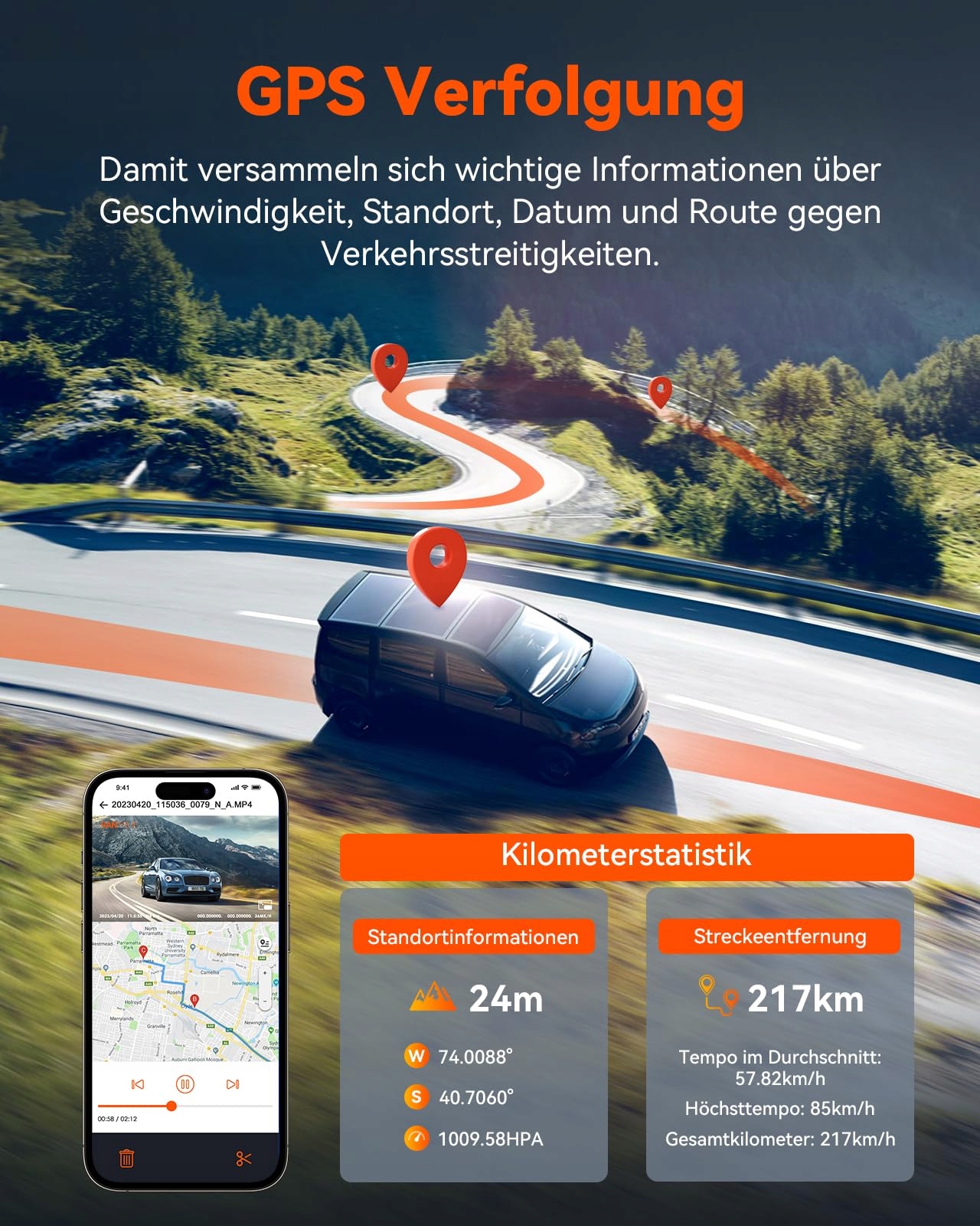 VANTRUE N4 Pro Kamera Samochodowa 4K 360° WiFi GPS IR Nocny Tryb — miniatura 8