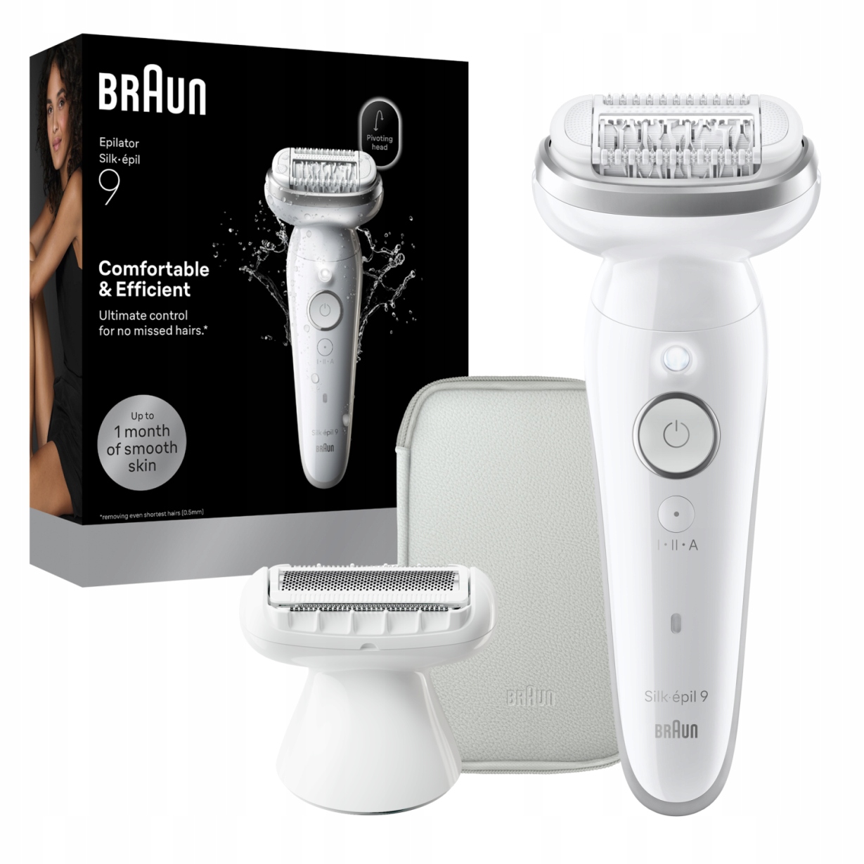 Braun Silk epil 9, Depilator Na Mokro/Sucho, Srebrny urządzenie dla kobiet