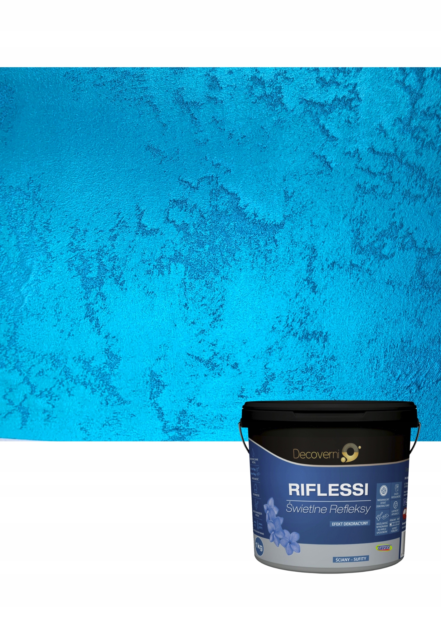 Decoverini Riflessi Farba akrylowa strukturalna 1 Kg kolor Turkus