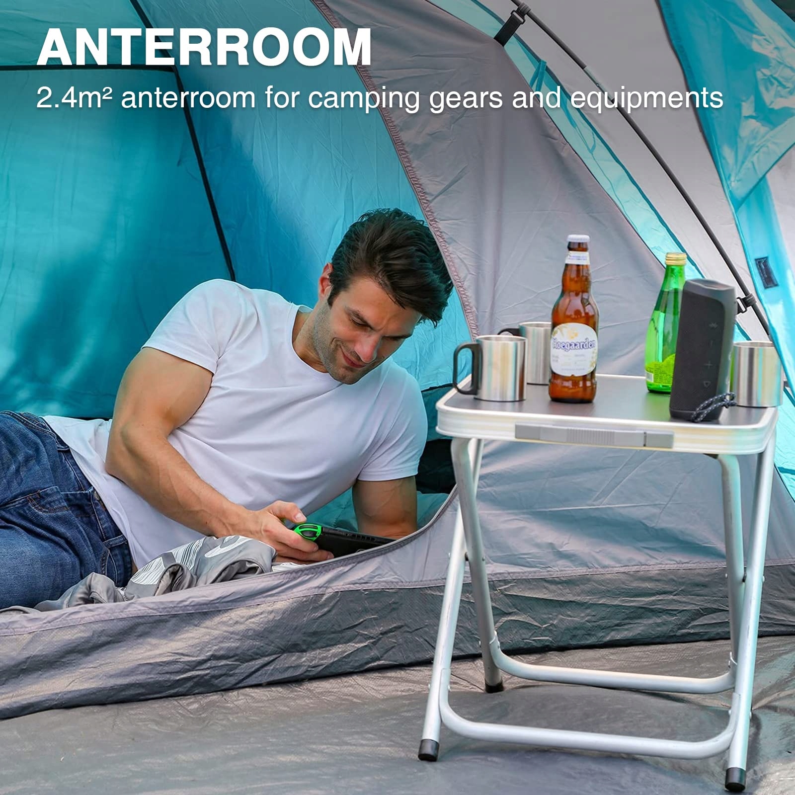 PORTAL Namiot Kuppelowy 3-4 Osobowy Wodoodporny 4000mm Camping — miniatura 5
