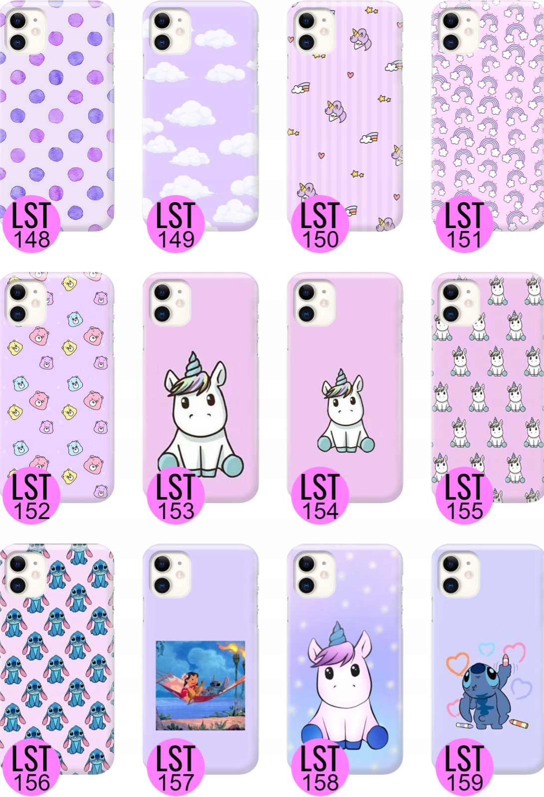 ETUI + BLUE SZNUREK Do iPHONE 11 Obudowa Case Quick LILO STICH Modne Wzory Wzór dominujący Lilo i Stich