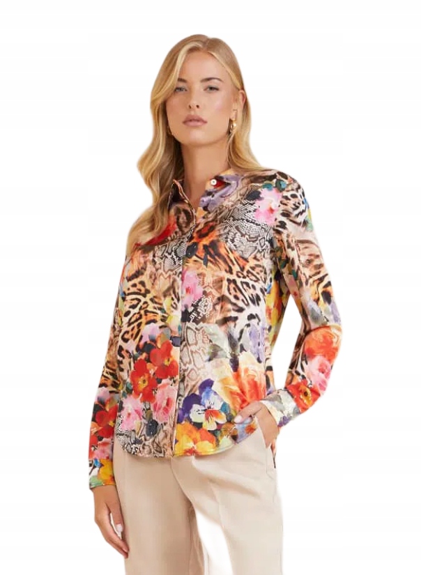 Guess – Barevná Dámská Vzorovaná Košile S Límečkem, Velikost 40 G