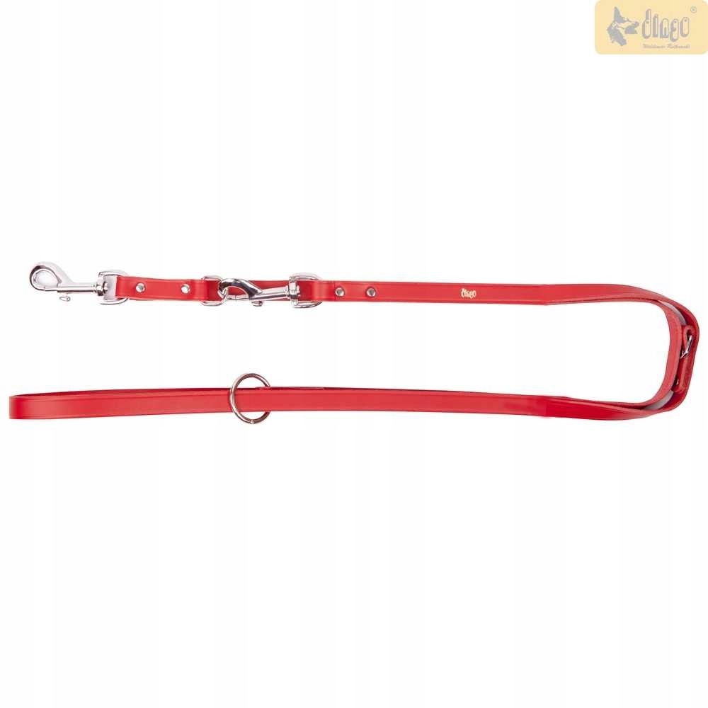 

Smycz skóra Dingo przedłużana nit 1,8x2m Czerwona