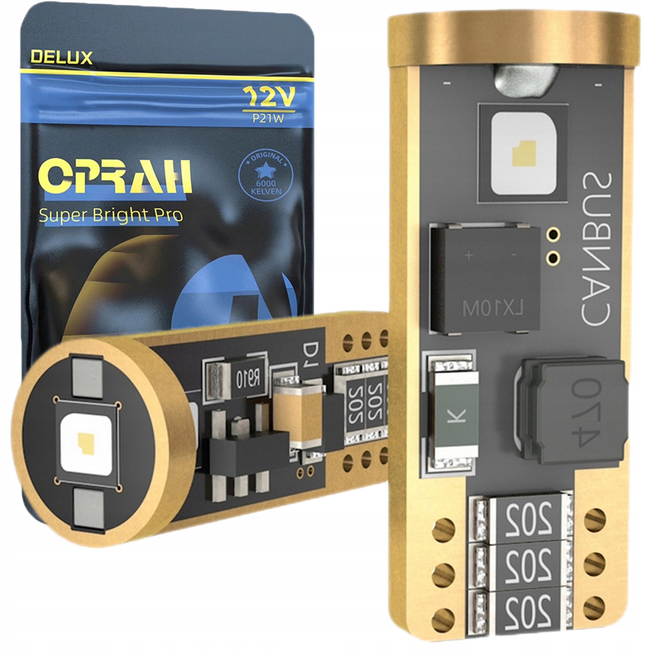 Żarówki W5W Led T10 6000K 300LM 12V 2.5W 80ohm 3xSMD 2 Sztuki Mocne