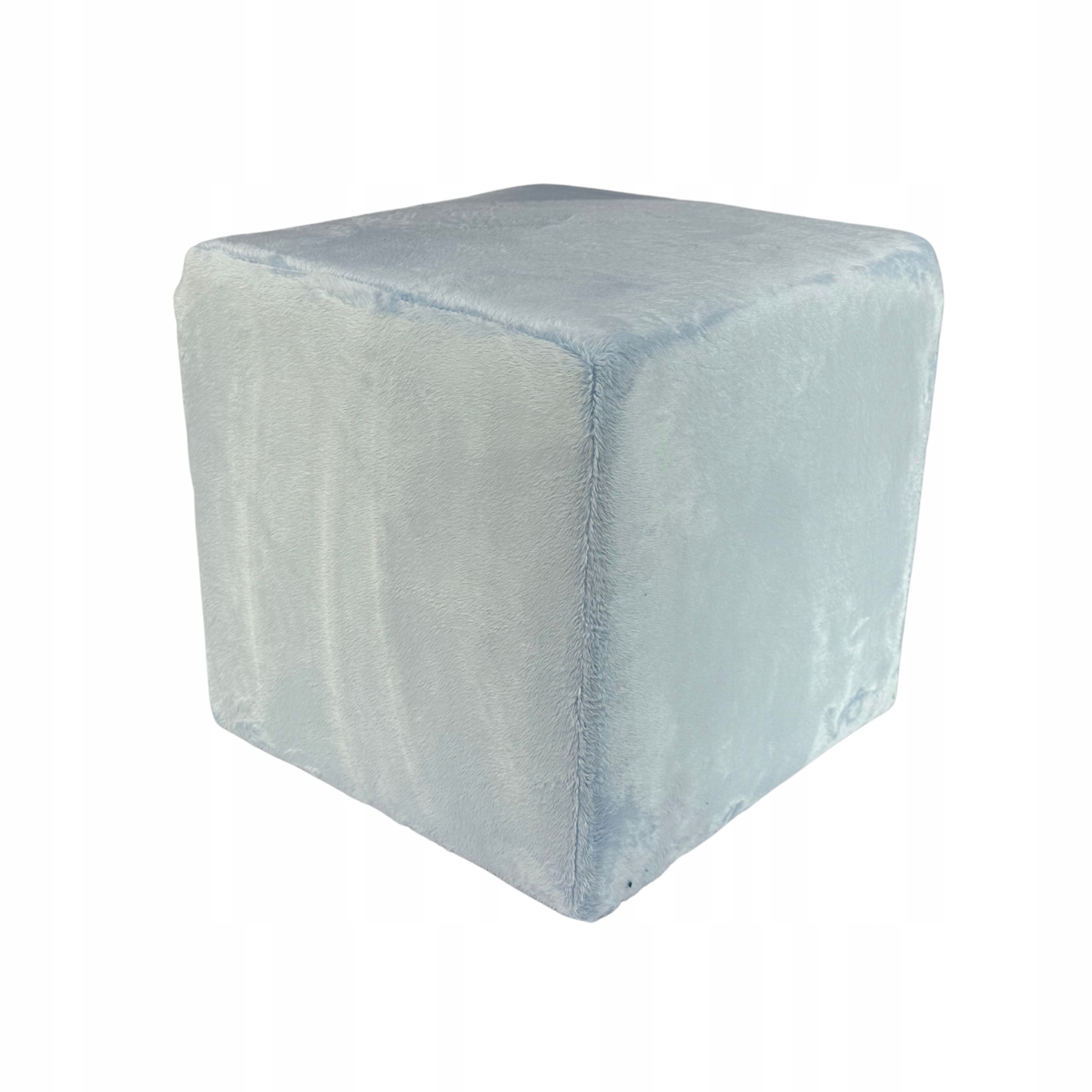 Taburet čtvercová velvet minky světle modrá barva