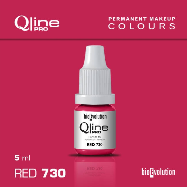 Red 730 červený/fuchsiový pigment Qline Pro pro permanentní líčení rtů