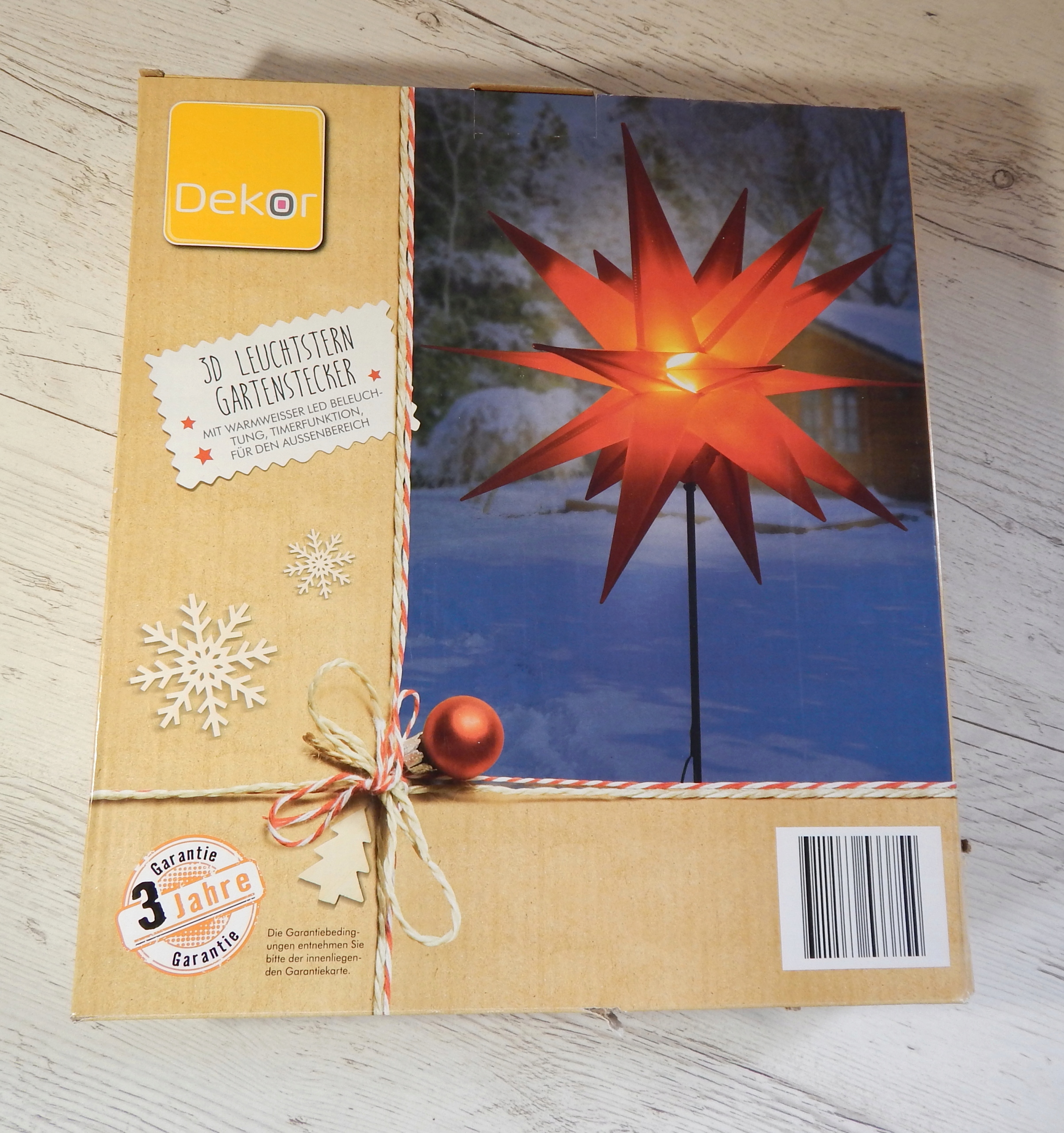 Świecąca gwiazda 3D z ciepłym czerwonym oświetleniem LED (IP44) EAN (GTIN) 4311536533754