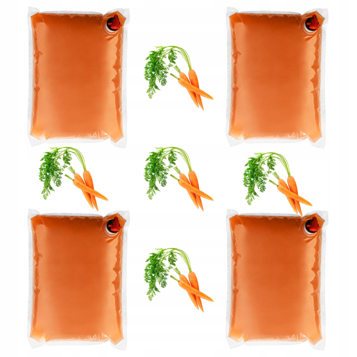 Sok jabłko marchewka 100% zestaw 4x5L