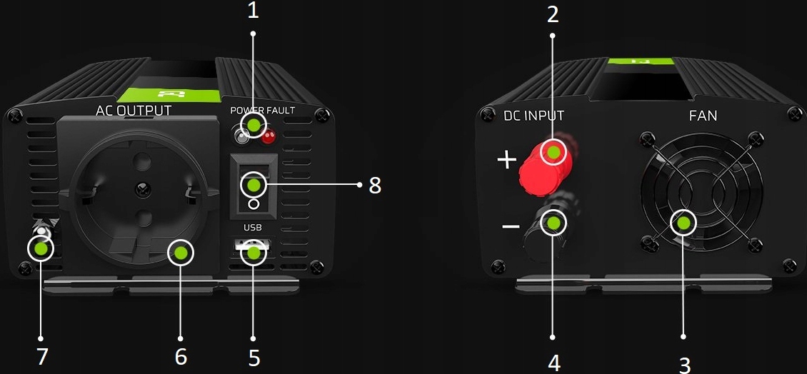 GC PRZETWORNICA 12V230V SAMOCHODOWA NAPIĘCIA 1000W Napięcie wejściowe 12 V