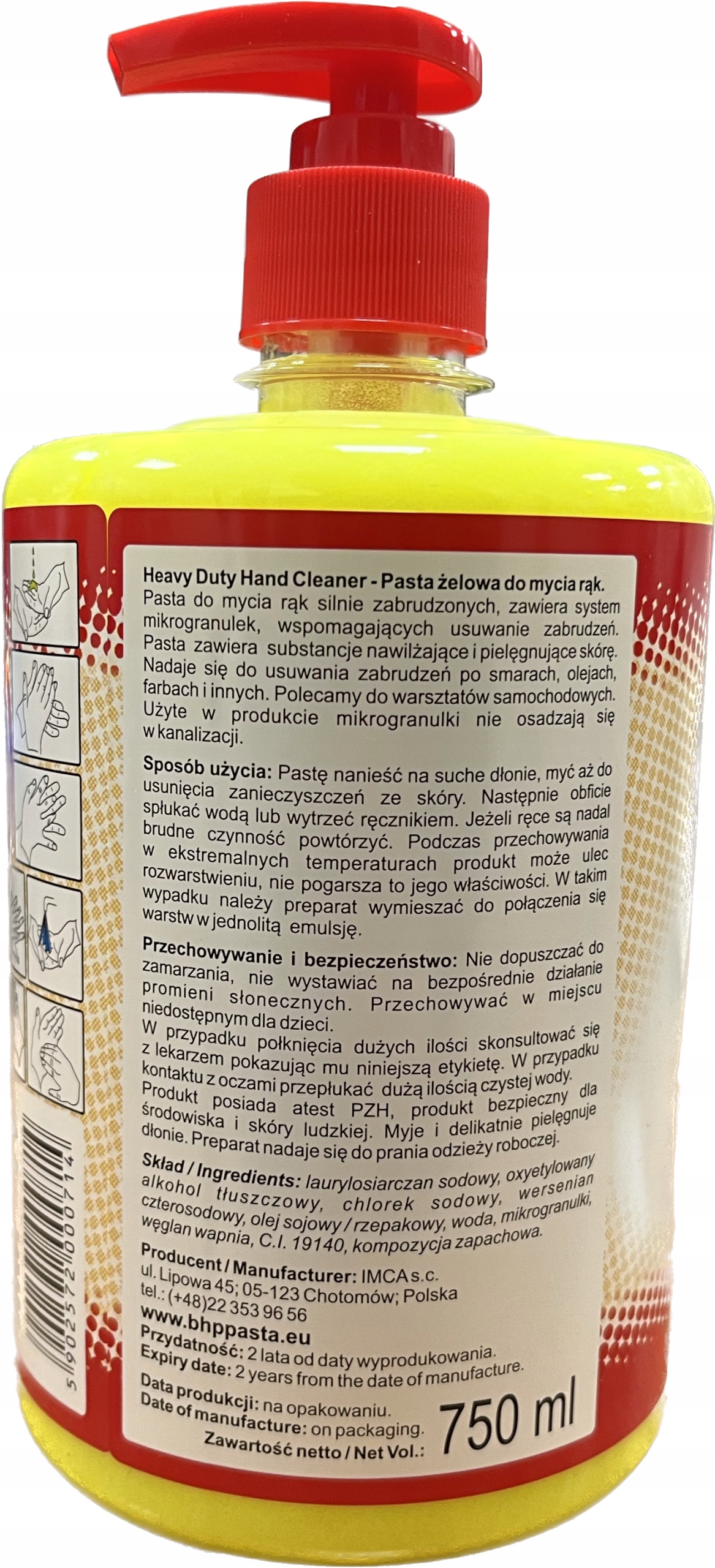 PASTA ŻELOWA BHP 750ML ZESTAW 24SZT Producent IMCA