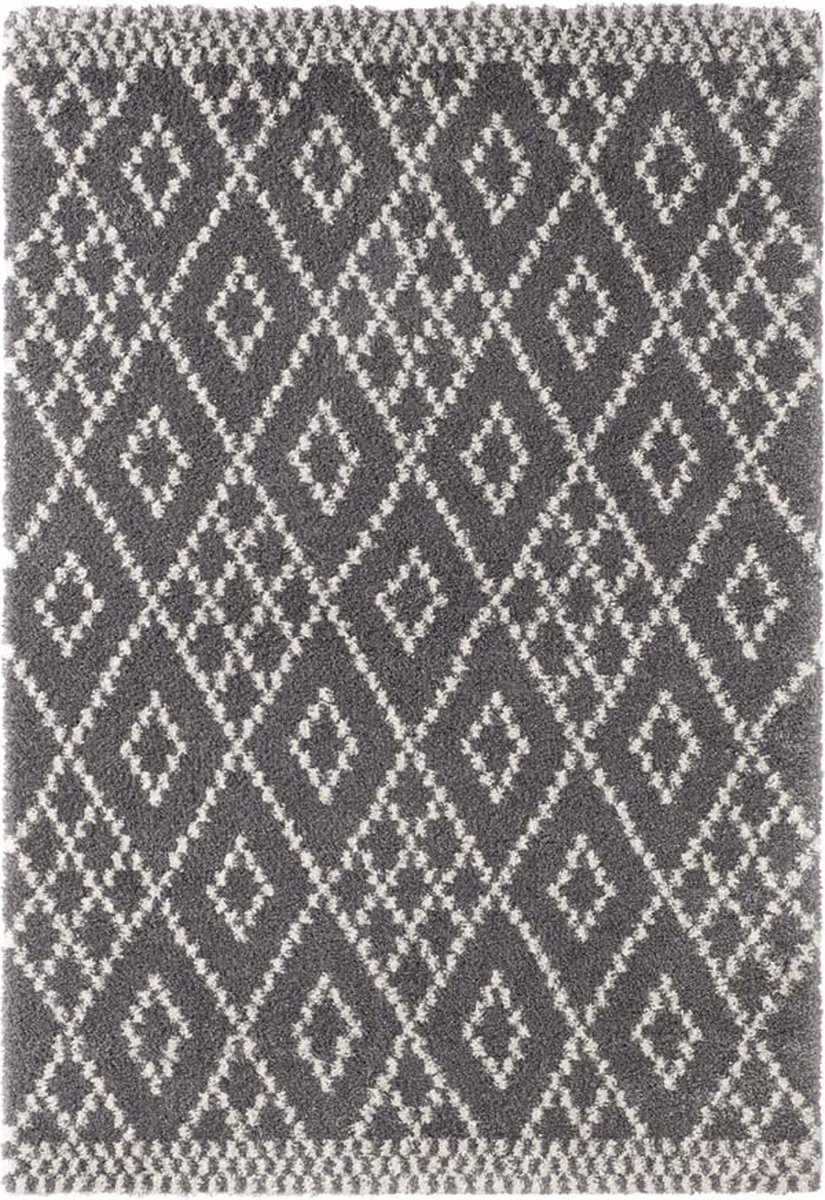 Šedo-krémový shaggy koberec do obývačky 160 x 230 cm