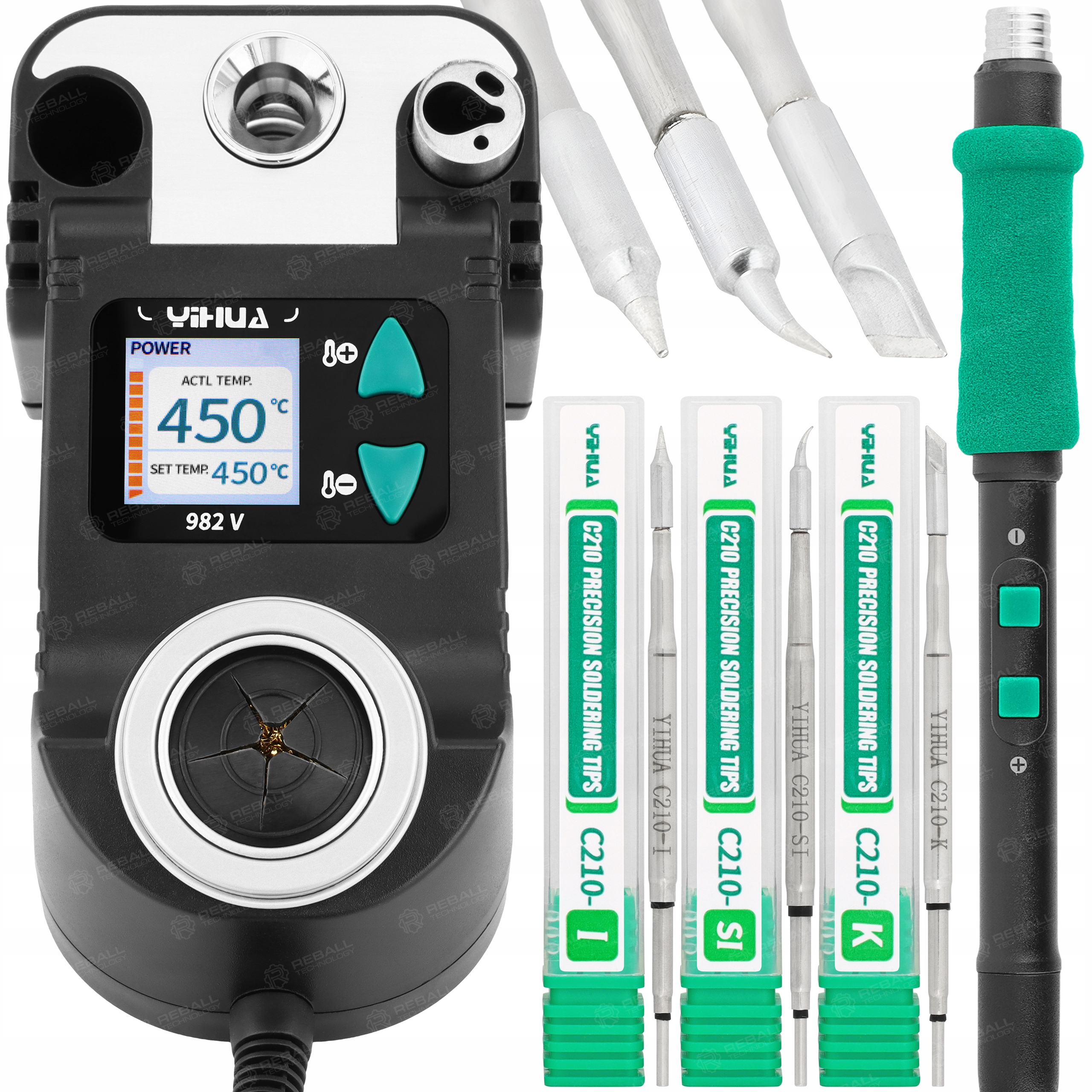 Přesná Pájecí Stanice Mini Mikro Smd Yihua 982-V LCD 3 Hroty C210