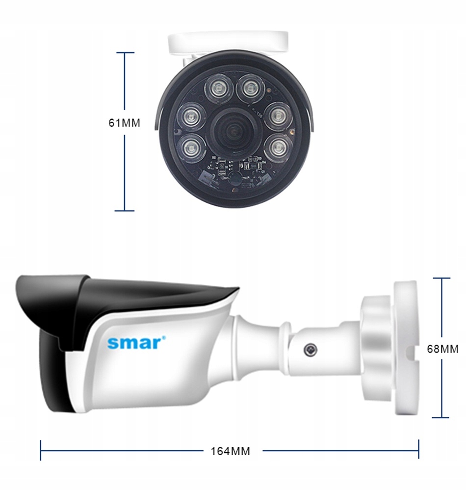 ZESTAW 4 KAMER DO MONITORINGU SUPER HD 5MPX Kod producenta 00