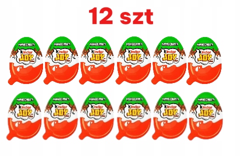 Dzień dziecka Kinder Joy Minecraft Jajko Niespodzianka Jajka 12szt 20g