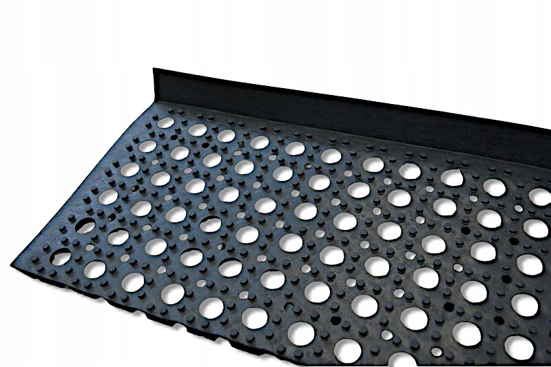 NAKŁADKI NA SCHODY Z RANTEM ZEWNĘTRZNE GUMOWE GRUBE AŻUROWE ANTYPOŚLIZGOWE Kolor czarny
