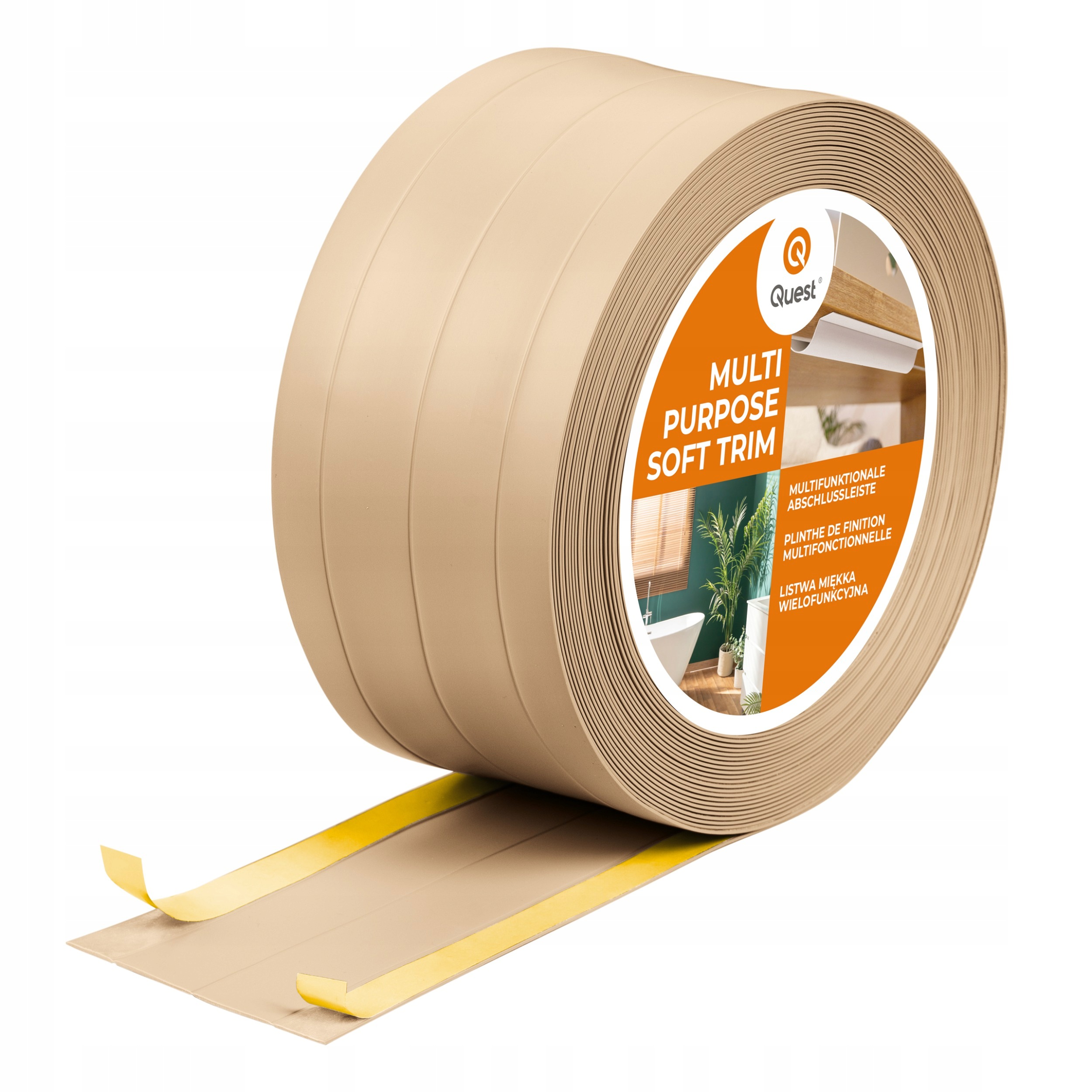 Multifunkčná lišta z Pvc 4in1 samolepiaca, piesková 15 m 120 mm, W3